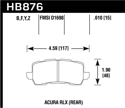 Hawk Performance HB876Z.610 PC Brake Pads Rear