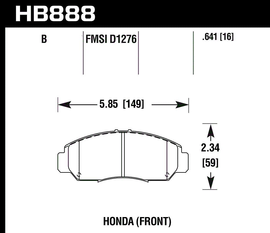 Hawk Performance HB888B.641 HPS 5.0 Brake Pads Front