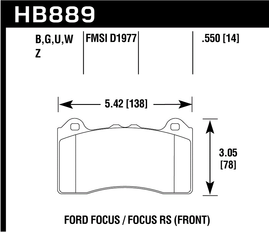 Hawk Performance HB889W.550 DTC-30 Brake Pads Front