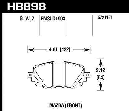 Hawk Performance HB898G.572 DTC-60 Brake Pads Front