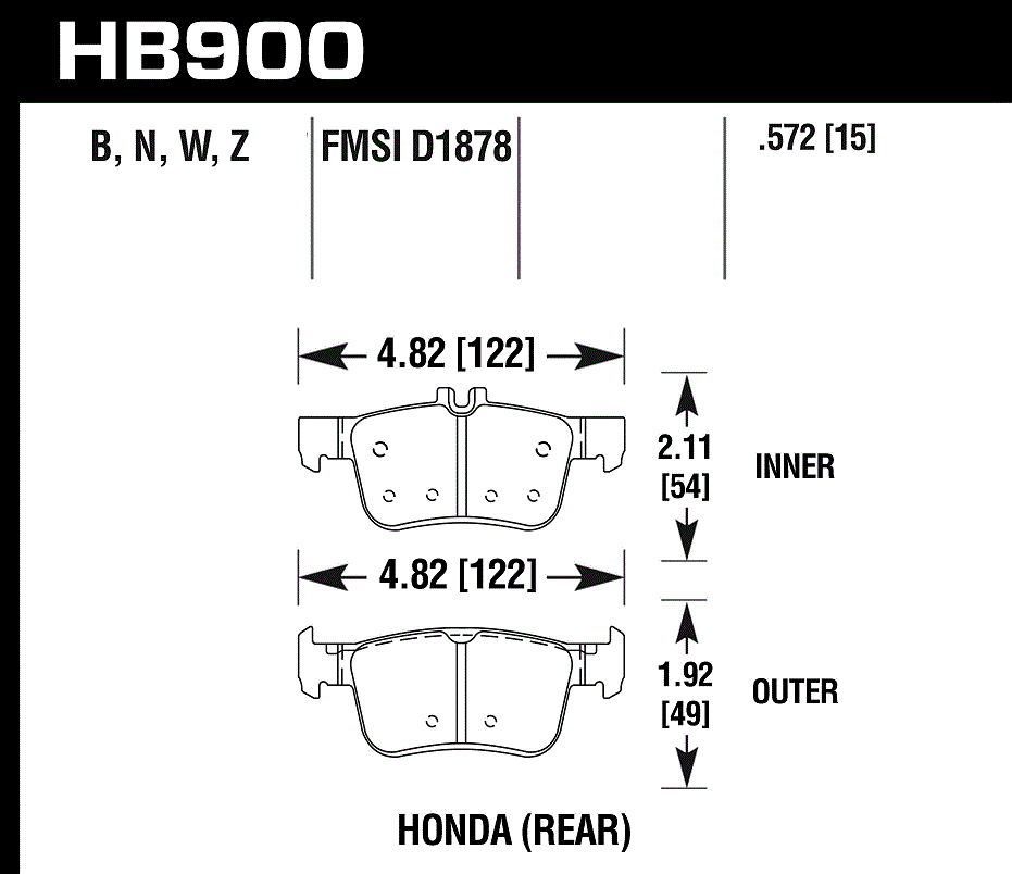 Hawk Performance HB900N.572 HP Plus Brake Pads Rear