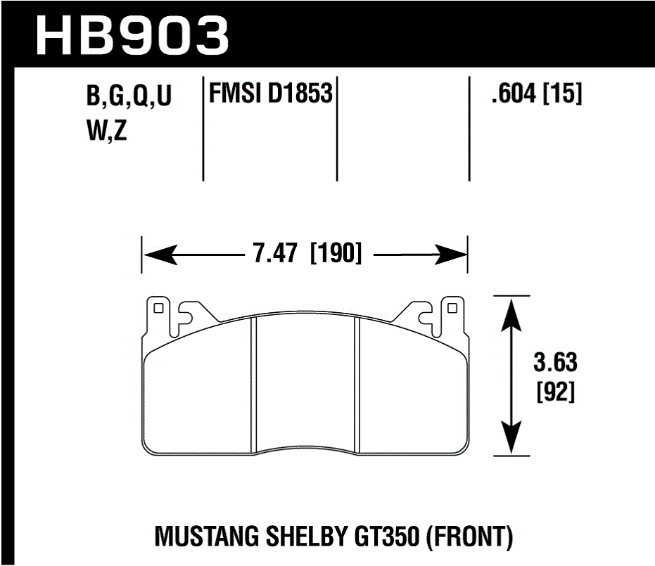 Hawk Performance HB903N.604 HP Plus Brake Pads Front