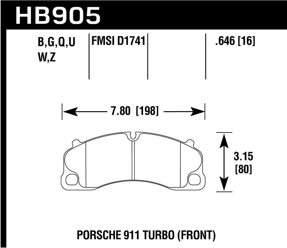 Hawk Performance HB905Q.646 DTC-80 Brake Pads Front