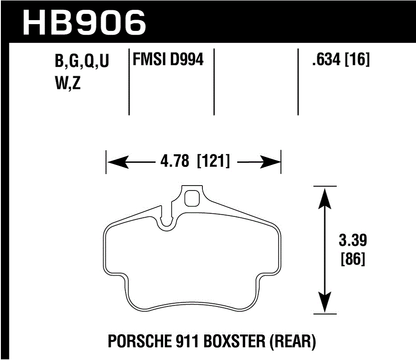 Hawk Performance HB906B.634 HPS 5.0 Brake Pads Rear