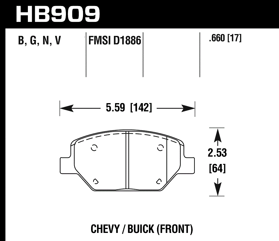 Hawk Performance HB909B.660 HPS 5.0 Brake Pads Front