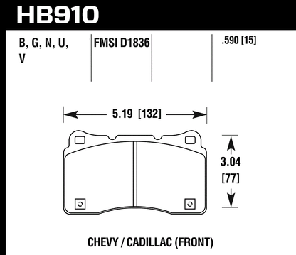 Hawk Performance HB910N.590 HP Plus Brake Pads Front