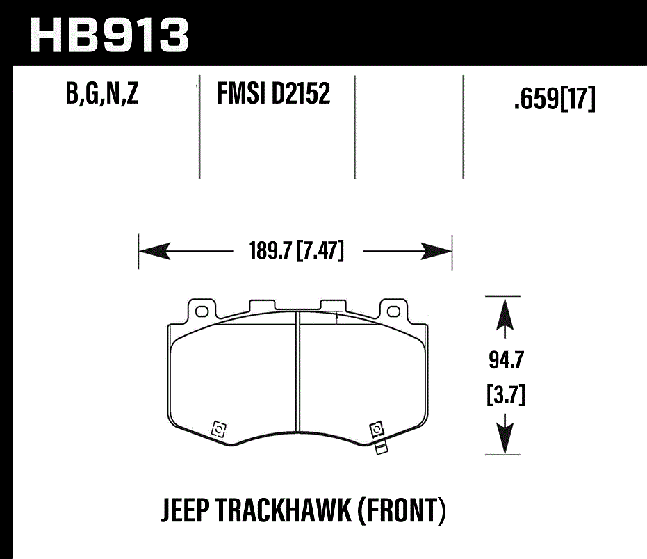 Hawk Performance HB913Z.659 PC Brake Pads Front