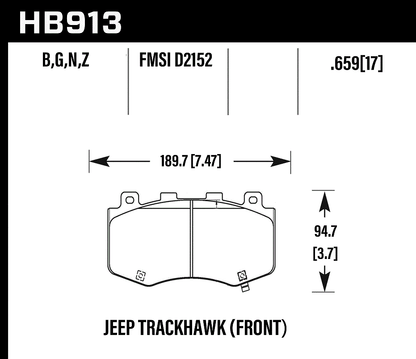 Hawk Performance HB913Z.659 PC Brake Pads Front