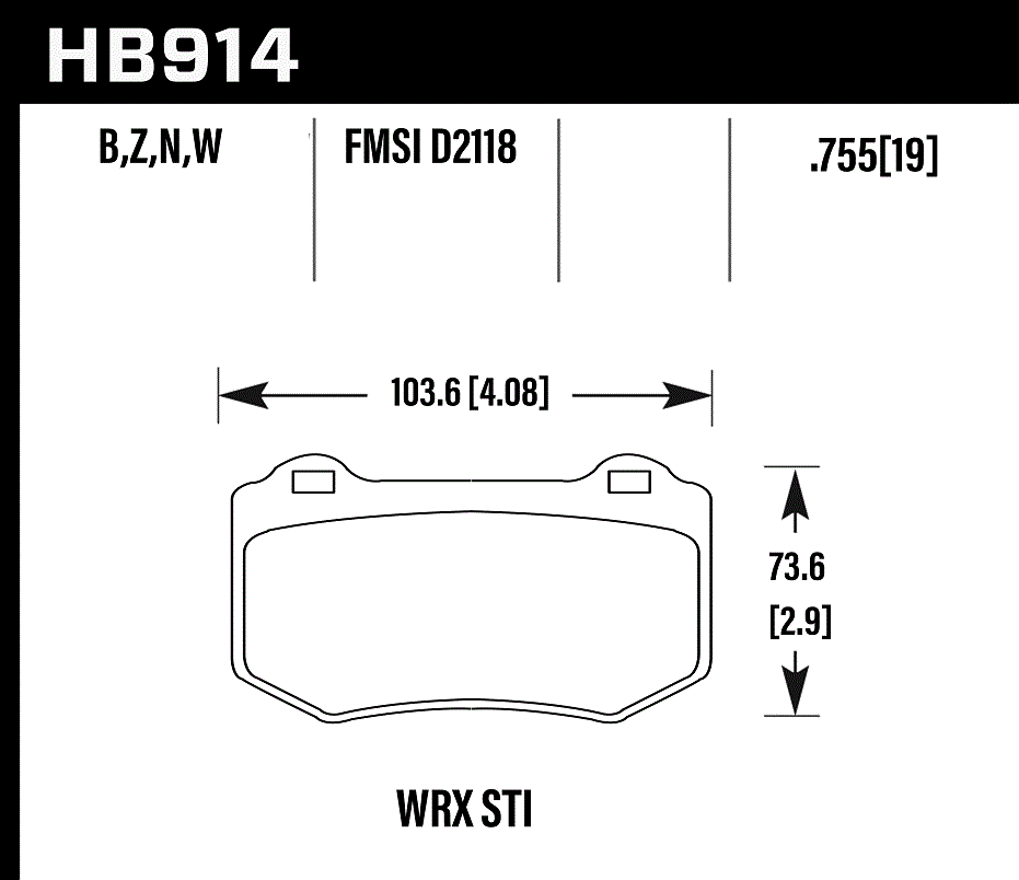 Hawk Performance HB914N.580 HP Plus Brake Pads Rear