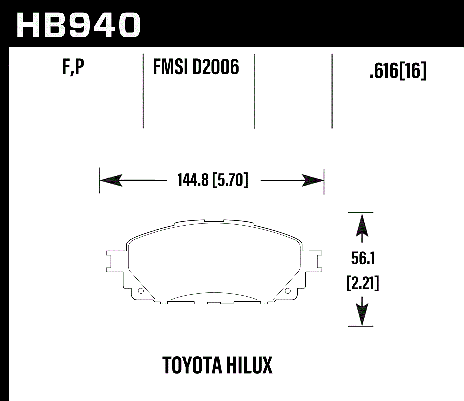 Hawk Performance HB940F.616 HPS Brake Pads Front