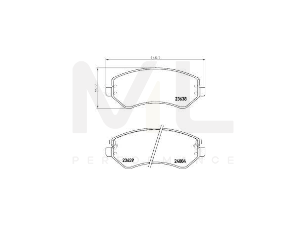 Hella 8DB 355 013-981 Brake Pad Set Not Prepared For Wear Indicator | ML Performance Car Parts