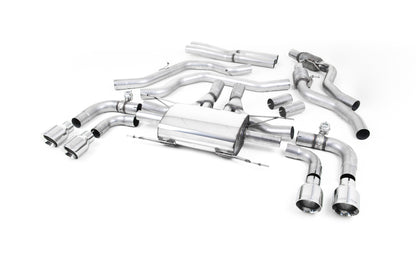 MillTek Alfa Romeo Giulia Quadrifoglio 2.9 V6 Bi-Turbo Cat-Back Exhaust (Non OPF/GPF Models) Polished Trims - ML Performance UK