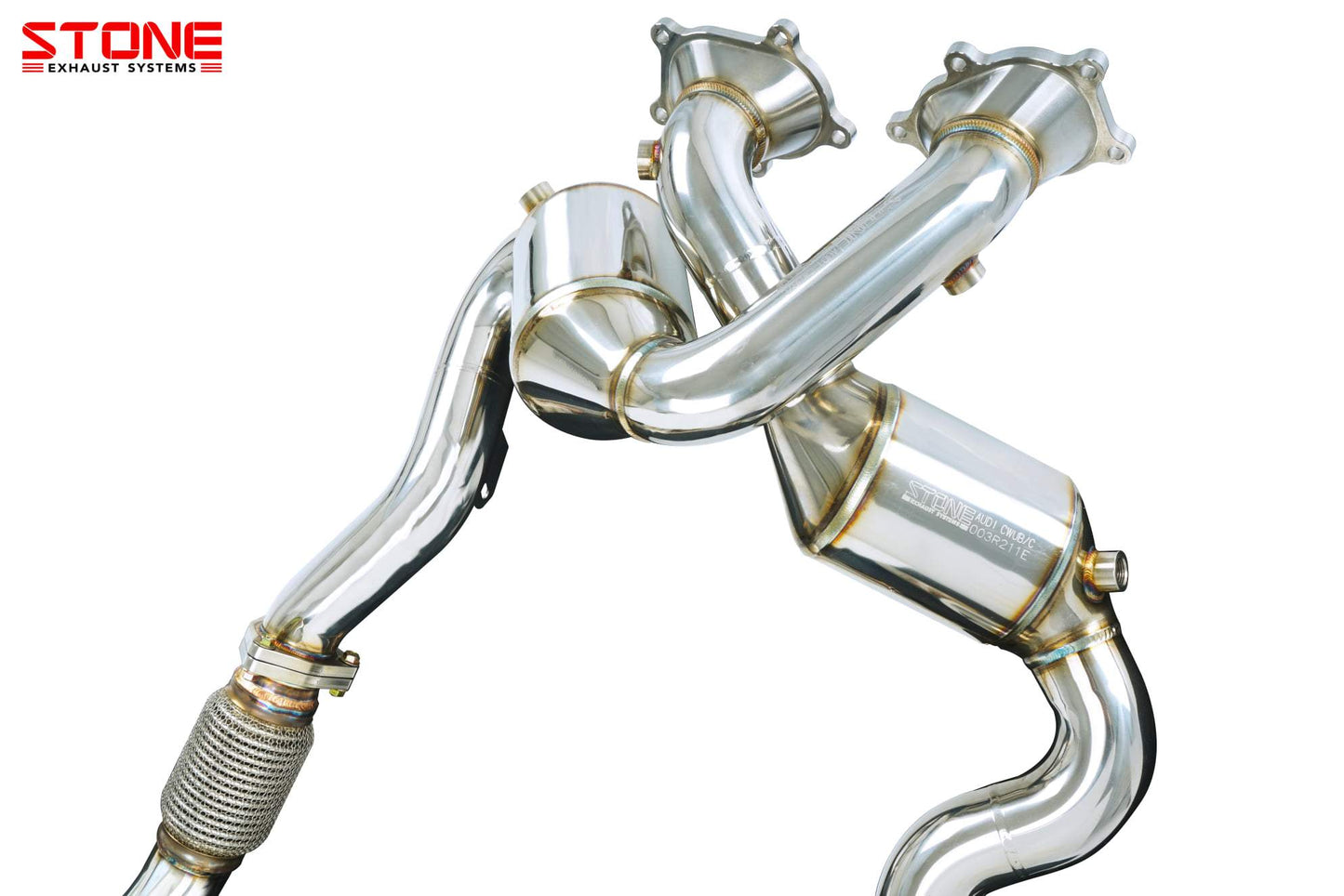 Stone Exhaust Audi CWUB CWBC C7 RS6 Eddy Catalytic Downpipe - ML Performance UK