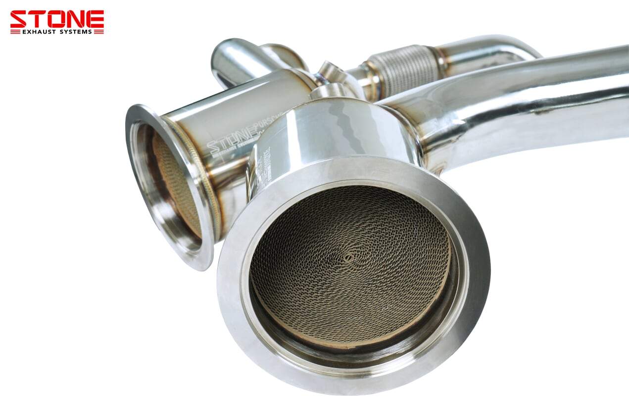 Stone Exhaust Porsche 971 Panamera 4S (2.9T / 440ps) Eddy Catalytic Downpipe - ML Performance UK