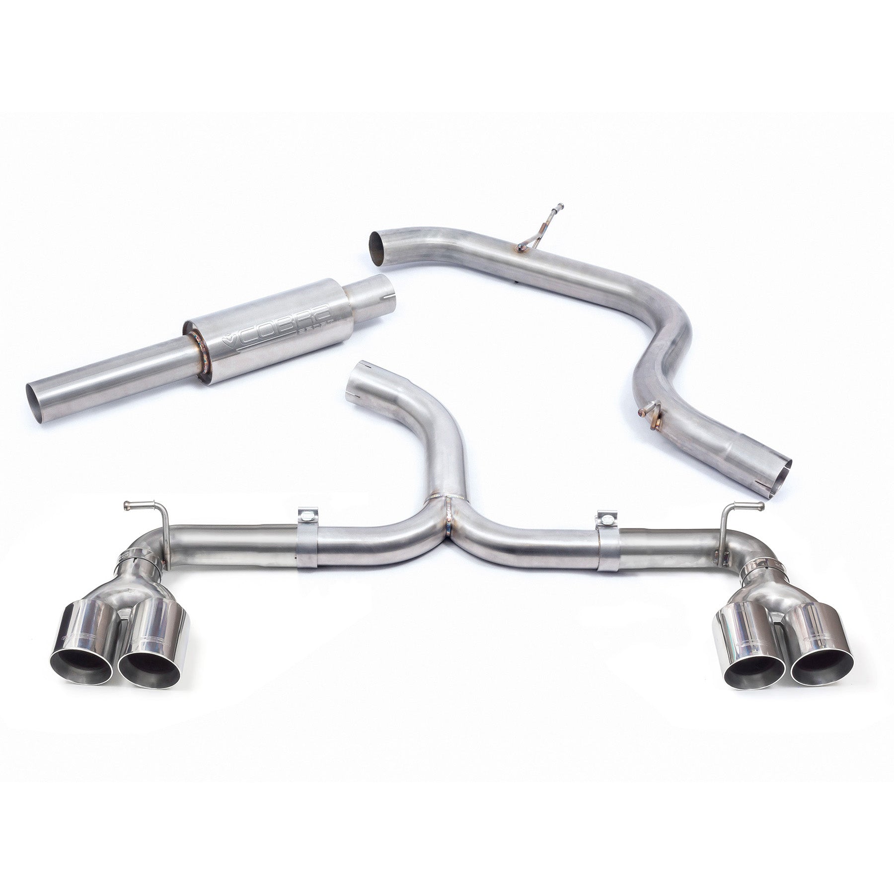 Cobra Exhaust VW Golf GTI (Mk7) 2.0 TSI (5G) (12-17) Quad Exit Venom Box Delete Race Cat Back Golf R Style Performance Exhaust | ML Performance UK Car Parts