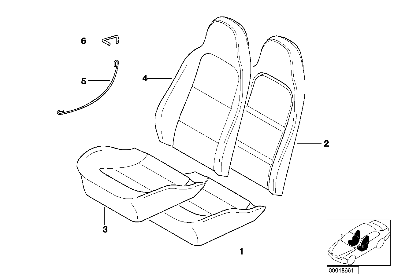 Genuine BMW 52107035384 E36 Cover Backrest Leather Right V3,V4PB BLAU (Inc. Z3 2.5i, Z3 2.0 & Z3 2.2i) | ML Performance UK UK Car Parts