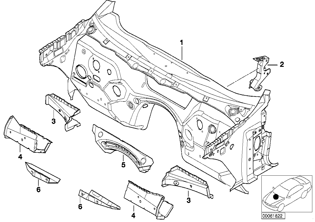 Genuine BMW 41118239198 E46 E83 Right Splash Wall Reinforcement (Inc. 318ti, X3 2.5si & 330Ci) | ML Performance UK UK Car Parts