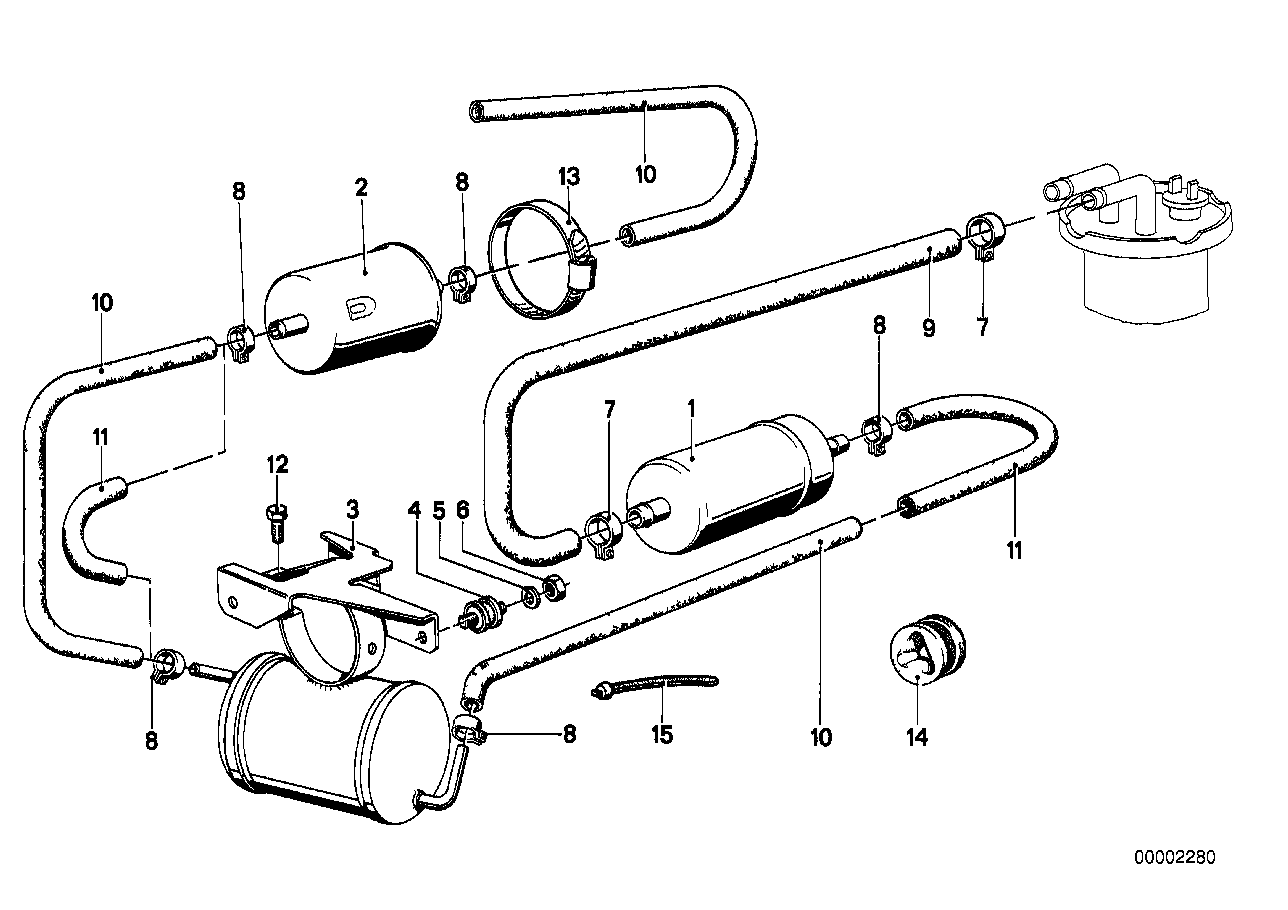 Genuine BMW 16121120970 E12 E24 Bracket With Expansion Unit (Inc. 633CSi, 530i & 635CSi) | ML Performance UK Car Parts