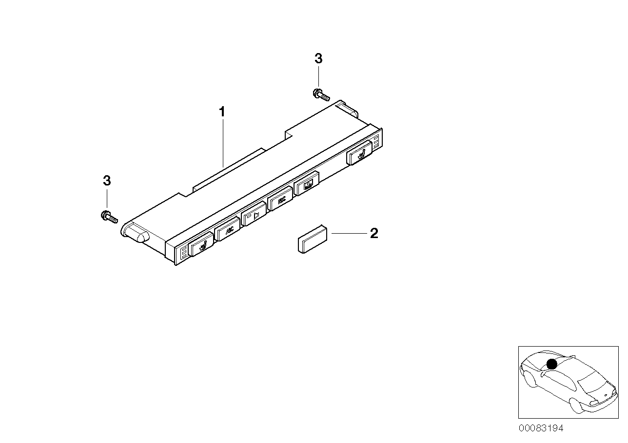 Genuine BMW 61316925474 E46 Switch Unit, Center Console (Inc. 325Ci, 320Ci & 323Ci) | ML Performance UK UK Car Parts