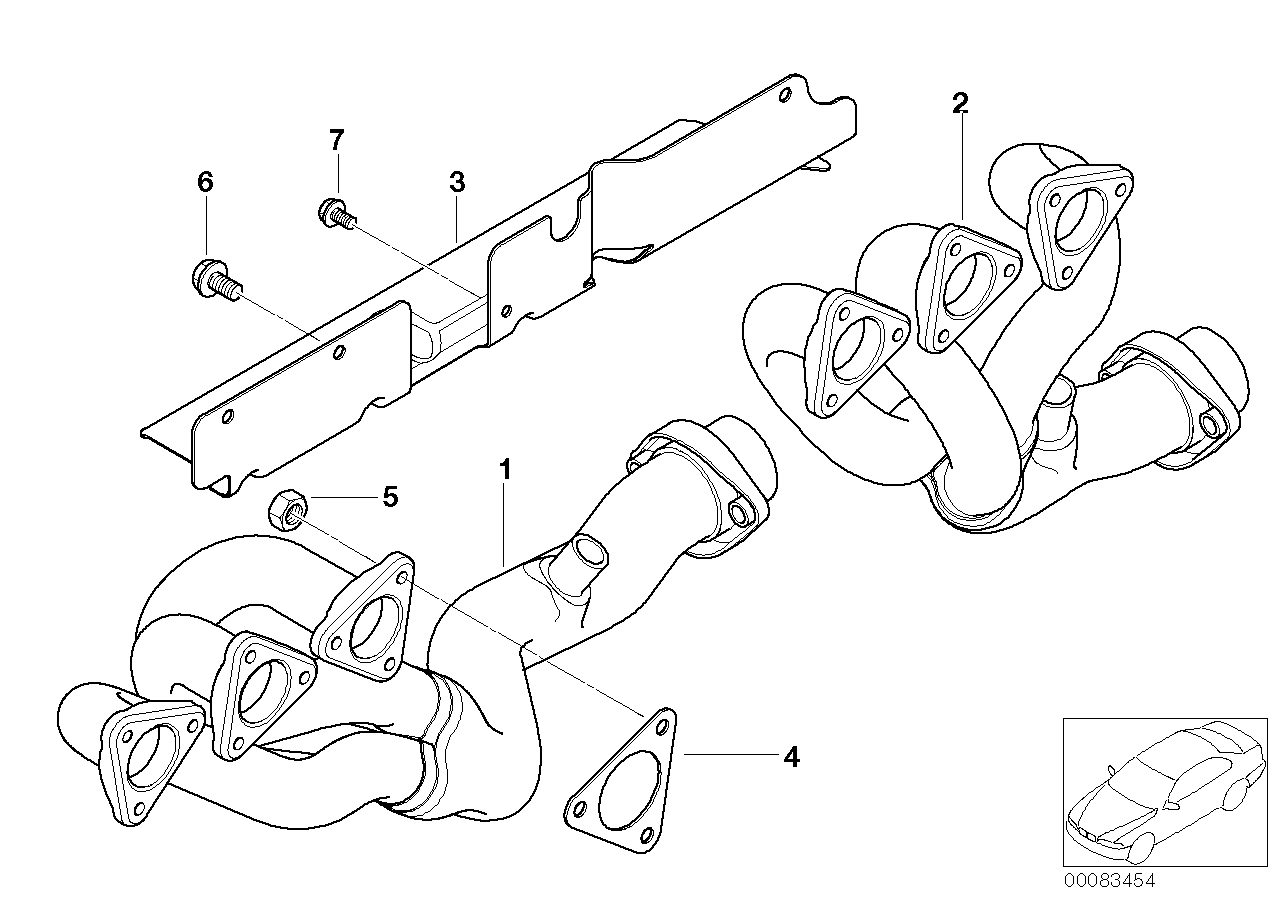 Genuine BMW 11627830658 E46 E36 Exhaust Manifold, Front ZYL.1-3 (Inc. M3 & Z3 M)