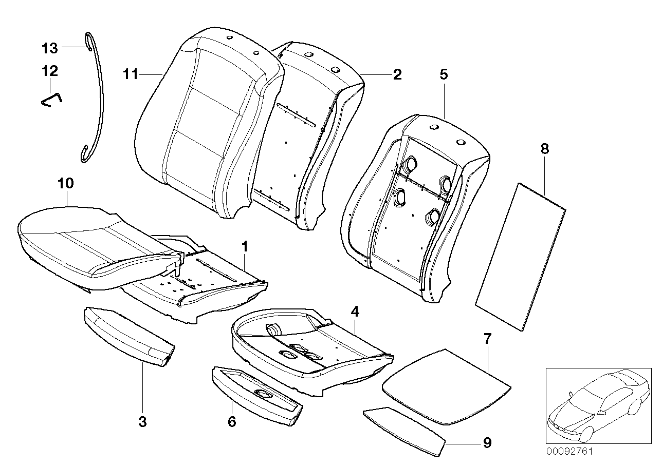 Genuine BMW 52107146144 E66 E65 E67 Cover,Multifunct.Seat, Backrest, Leather U6BA BEIGE (Inc. 530xd, M5 & 730d) | ML Performance UK UK Car Parts