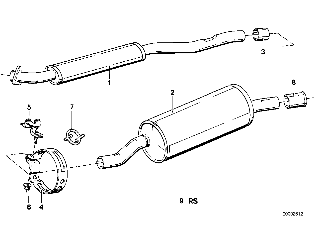 Genuine BMW 18101719214 E30 Rear Muffler (Inc. 316) | ML Performance UK UK Car Parts