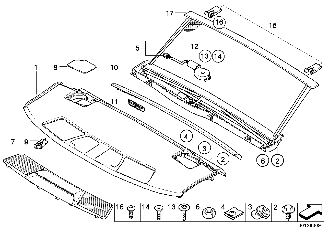 Genuine BMW 51467032055 E65 E66 Rear Window Shelf FLANELLGRAU (Inc. 745Li, 750Li & 730i) | ML Performance UK UK Car Parts