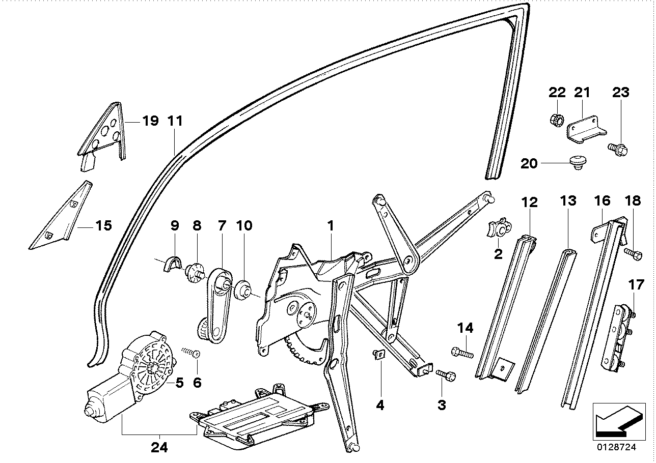 Genuine BMW 51331977579 E36 Electr.Window Lifter Front Left (Inc. 318i, 318is & 325i)