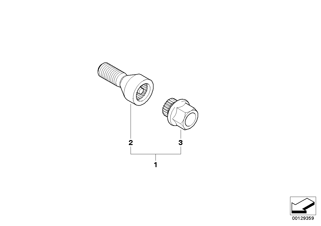 Genuine BMW 36136786493 E65 E83 Wheel Bolt With Code CODE 38 (Inc. 745i, X3 2.5i & 730d) | ML Performance UK UK Car Parts