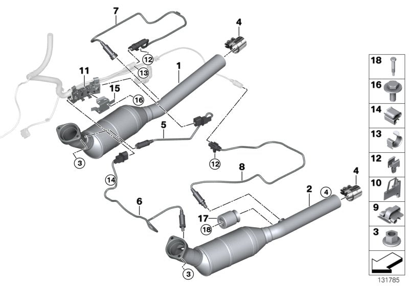 Genuine BMW 11787530736 E53 Regulating Lambda Probe L=840mm (Inc. X5) | ML Performance UK UK Car Parts