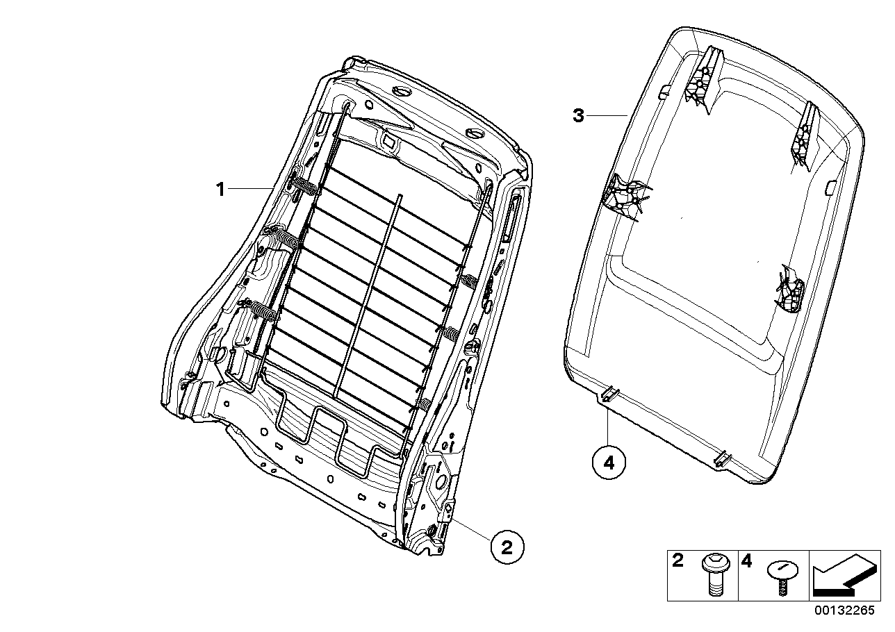 Genuine BMW 52106982918 E88 E87 E84 Backrest Frame (Inc. 335i, 116i 2.0 & X3 28iX) | ML Performance UK UK Car Parts