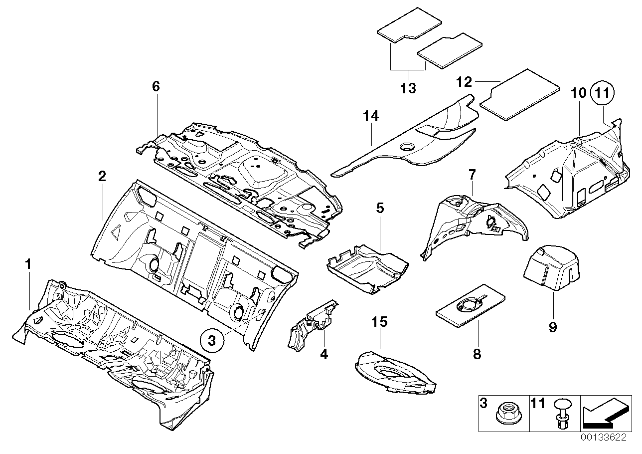 Genuine BMW 51477068134 E66 E65 E67 Sound Insulation Floor Rear Right (Inc. 760LiS, 730i & 735Li) | ML Performance UK UK Car Parts