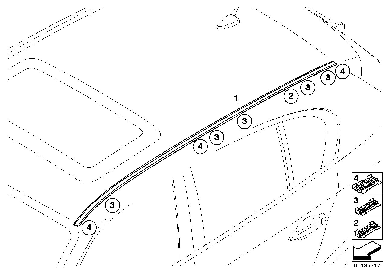 Genuine BMW 51137146469 E61 E61 Roof Molding Prime-Coated Left (Inc. 545i, 525xi & 530d) | ML Performance UK Car Parts