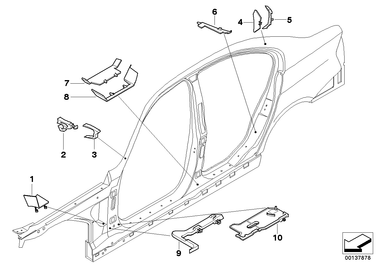 Genuine BMW 41217062371 E90 E91 Molded Part F Entrance Rear Left (Inc. 320xd, 325xi & 323i) | ML Performance UK UK Car Parts