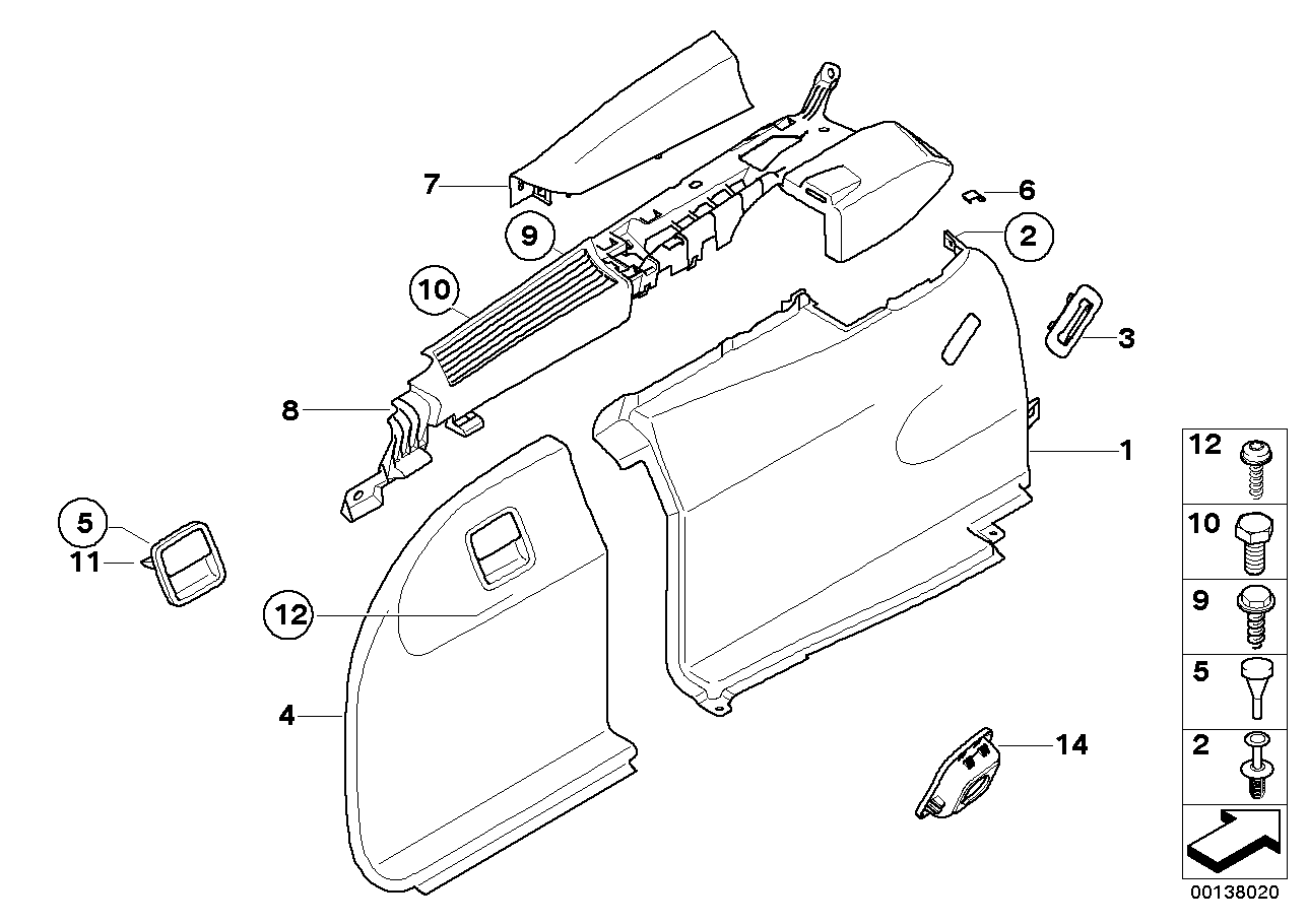 Genuine BMW 51477131328 E61 Cover Seat-Back Clip, Right GRAU (Inc. 525i, 525d & 525xd) | ML Performance UK UK Car Parts