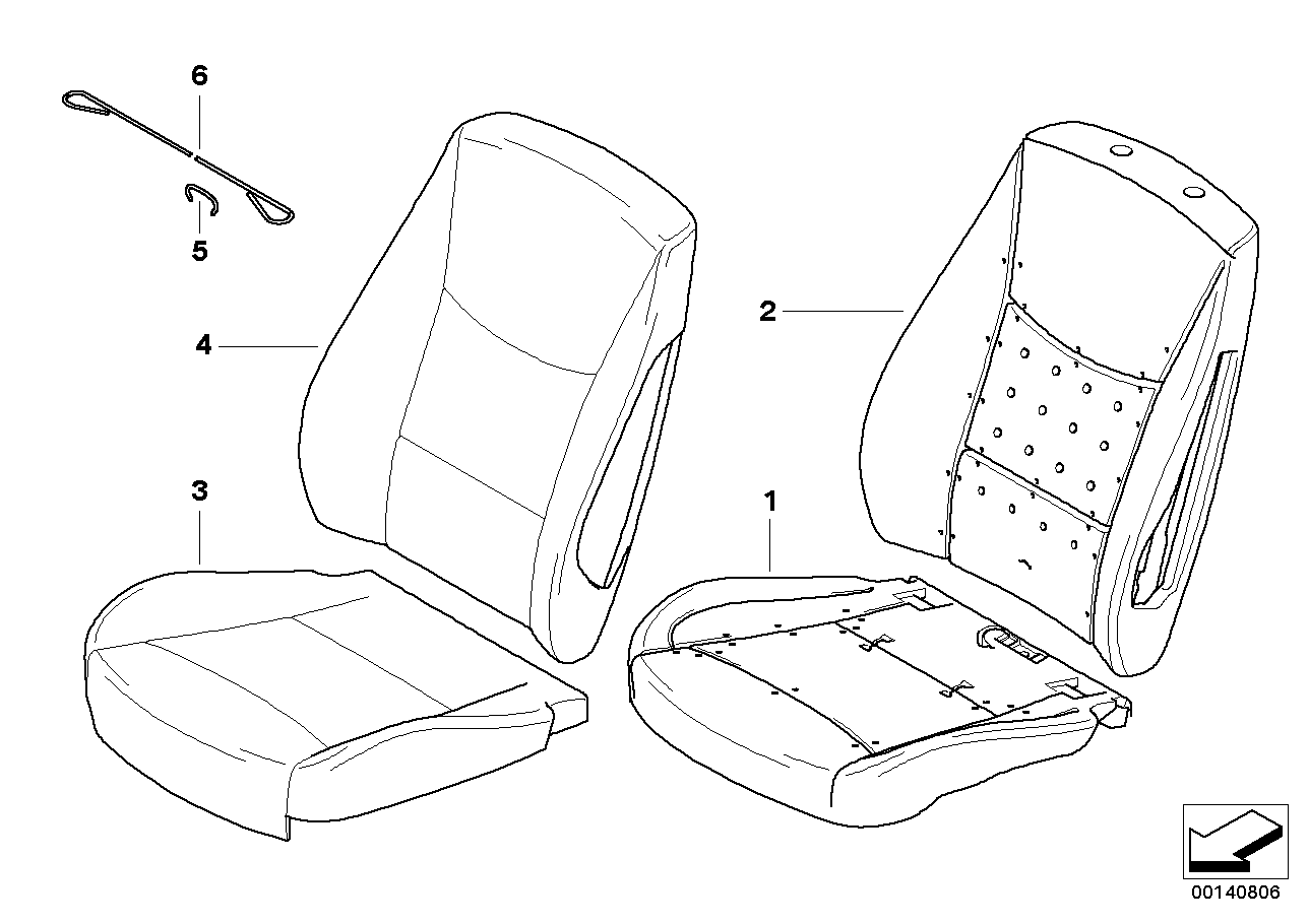 Genuine BMW 52106979121 E92 Cover Backrest Vinyl Left SCHWARZ (Inc. 325d, 320xd & 320i) | ML Performance UK UK Car Parts