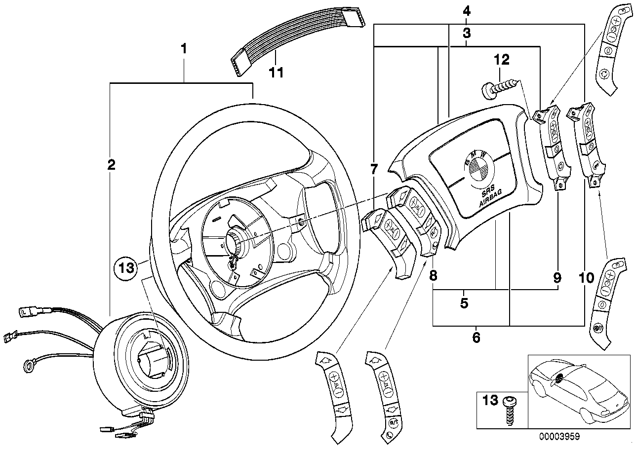 Genuine BMW 32341094259 E39 E38 Leather Steering Wheel (Inc. 740i, 735iL & L7) | ML Performance UK UK Car Parts