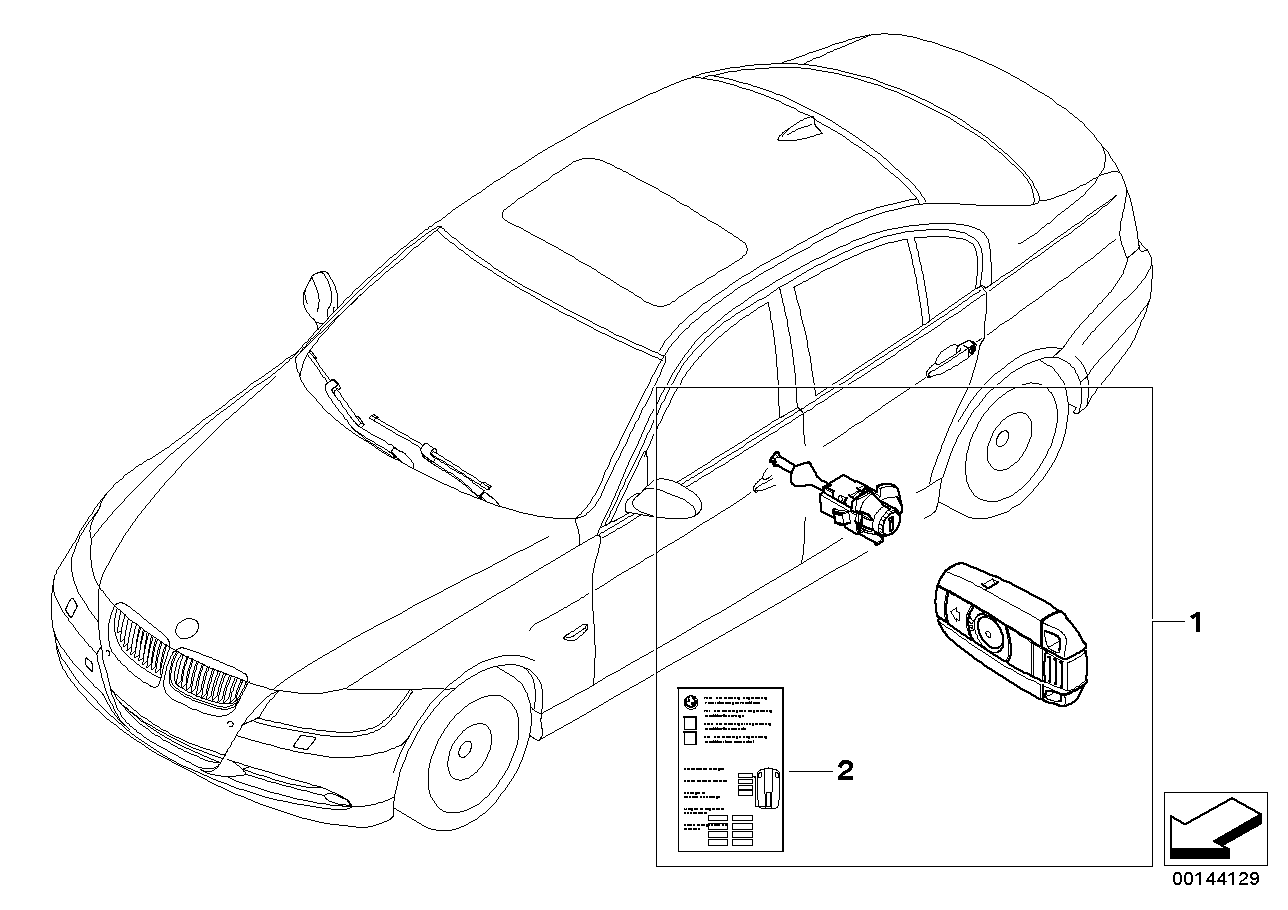 Genuine BMW 51210032839 E90 E91 Set Unif.Lock.Syst.W/Ews Ctrl Unit(Code) 315 MHZ (Inc. 325d, 328xi & 325i) | ML Performance UK UK Car Parts