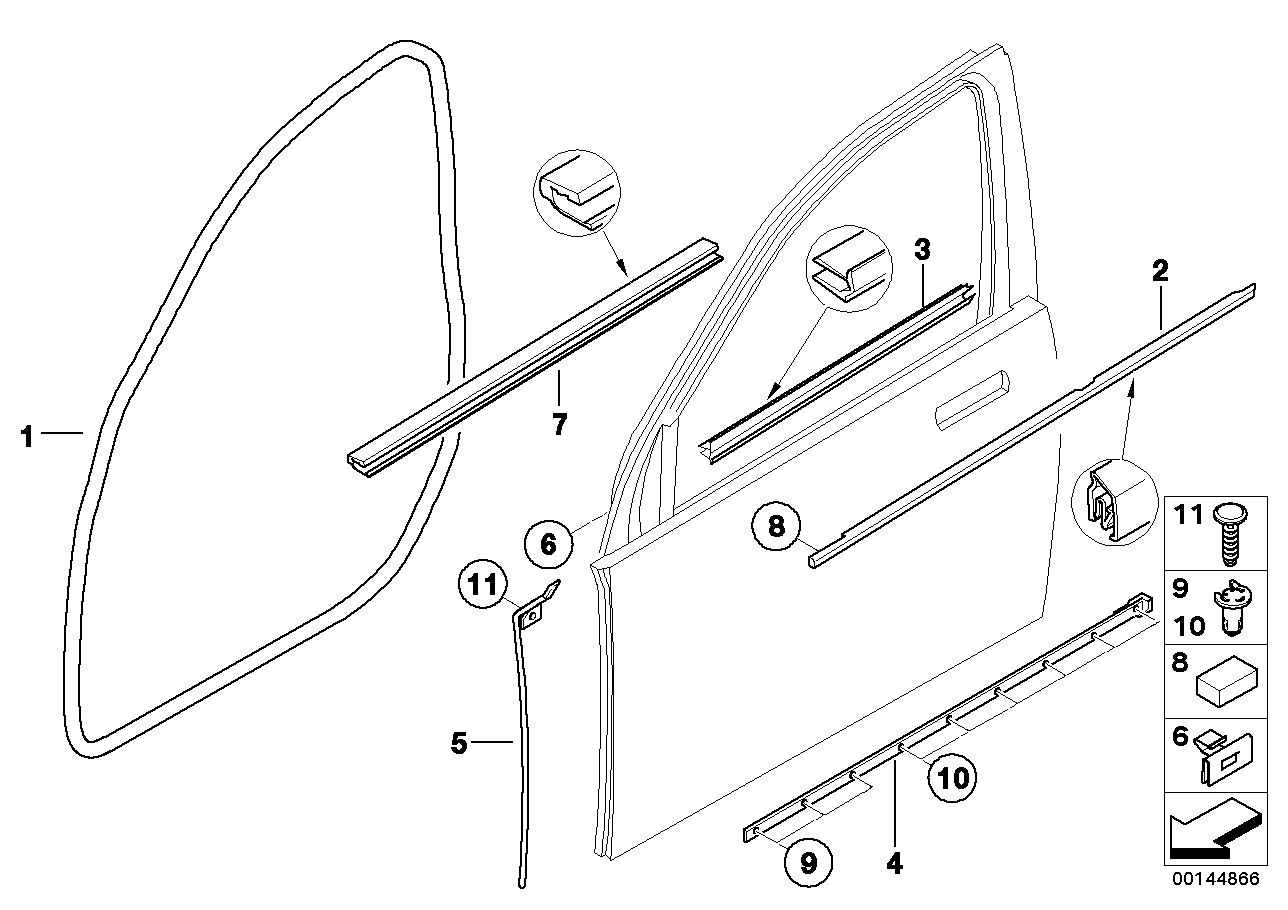 Genuine BMW 51417024307 E66 E65 E67 Interior Left Front Moulding (Inc. 735i, 745Li & 760i) | ML Performance UK UK Car Parts