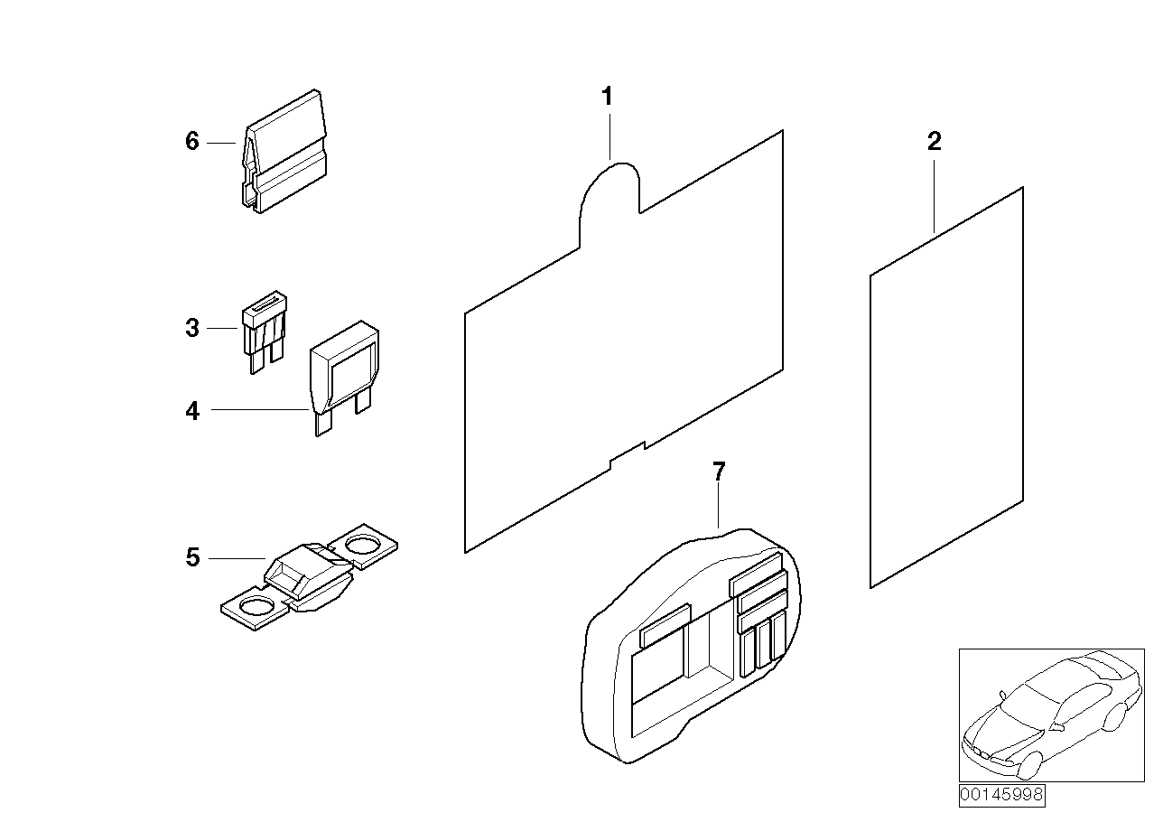 Genuine BMW 71236987936 E66 E65 E67 Map, Fuse Grouping (Inc. 745Li, 730i & 760i) | ML Performance UK UK Car Parts