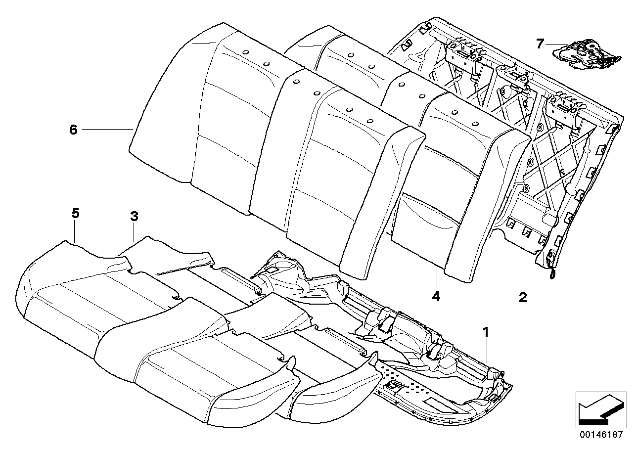 Genuine BMW 52207130825 E90 Supporting Part, Backrest (Inc. 316d, 330i & 320si) | ML Performance UK UK Car Parts