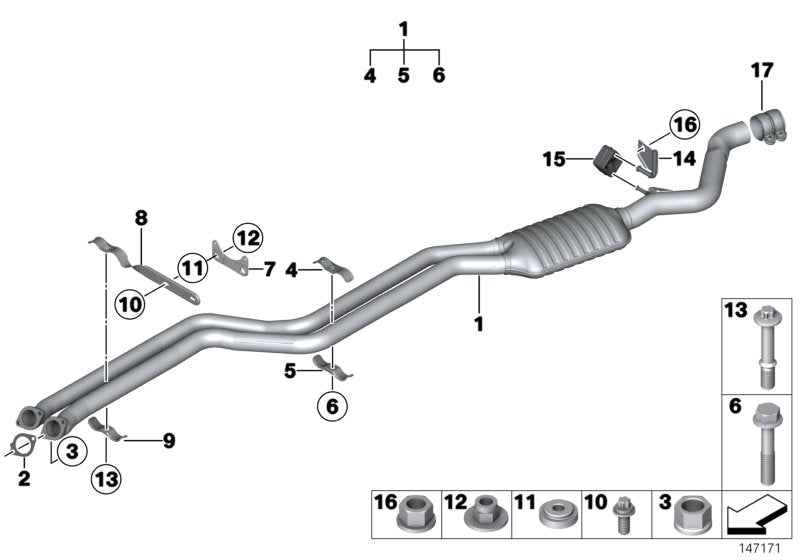 Genuine BMW 18207551214 E88 E82 E87 Bracket, Front Pipe (Inc. 128i, 130i & 125i) | ML Performance UK UK Car Parts