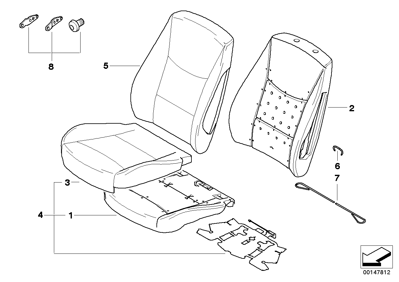 Genuine BMW 52107295039 E82 E88 Upholstery, Base Seat, Leather, Right OYSTER (Inc. 128i & 135i) | ML Performance UK UK Car Parts