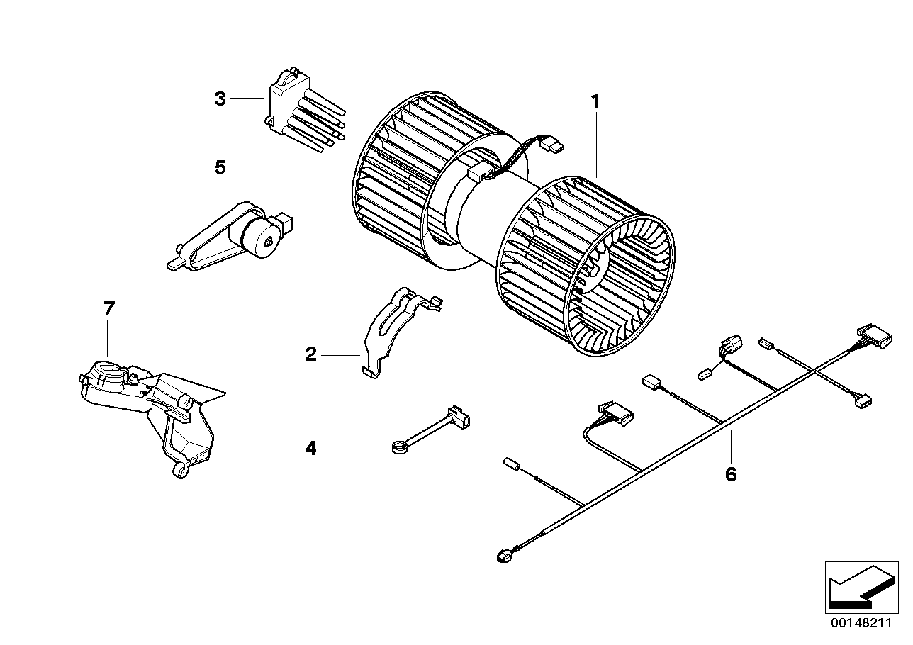 Genuine BMW 64119204154 E46 Blower Unit (Inc. 325Ci, 320i & 323Ci)