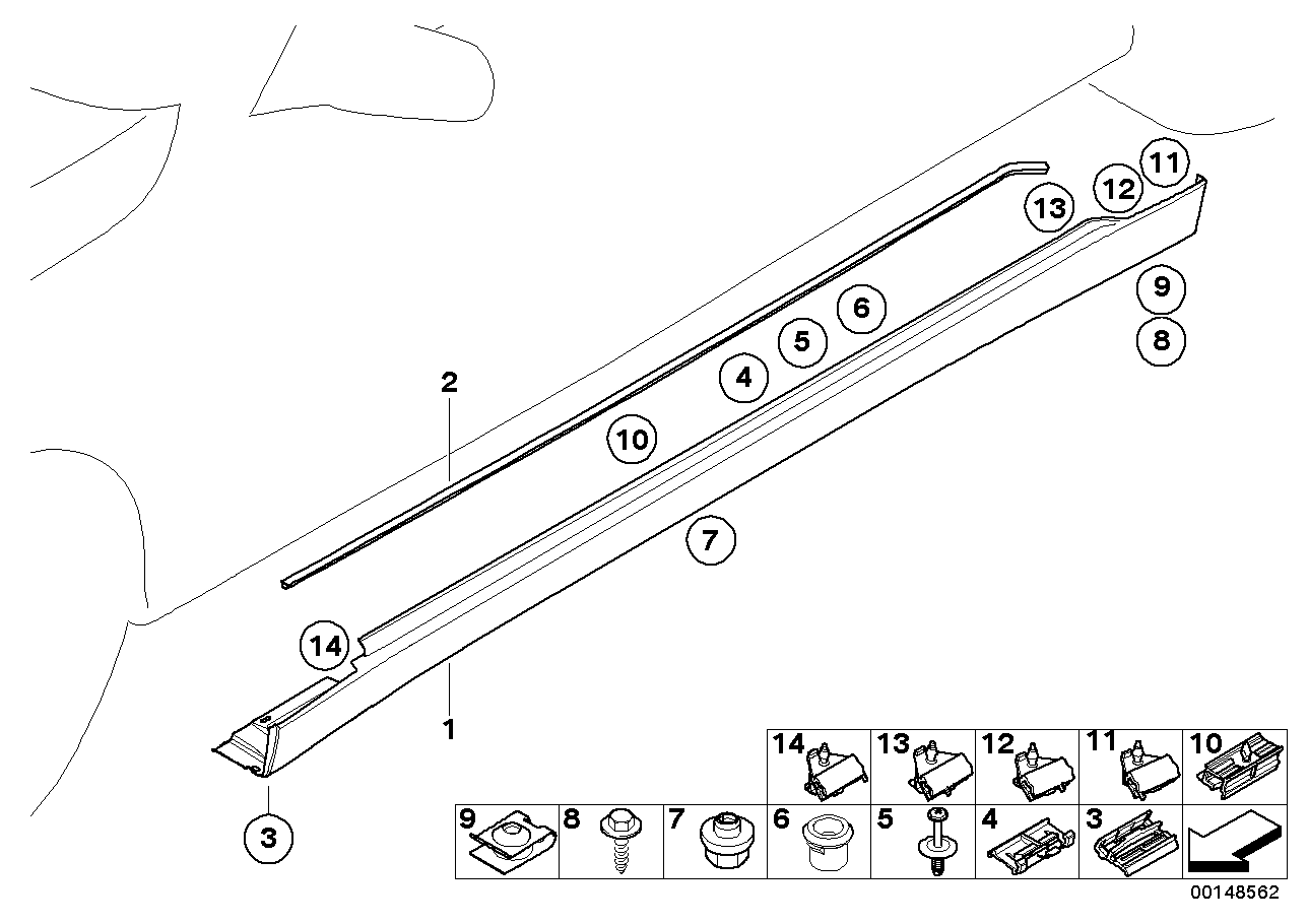 Genuine BMW 51717148543 E66 Door Sill Cover, Primed Left (Inc. 730Ld, 760Li & 730Li) | ML Performance UK UK Car Parts