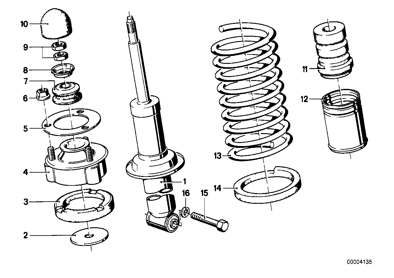 Genuine BMW 33522225150 E24 Shock Absorber, Rear BILSTEIN (Inc. M635CSi) | ML Performance UK Car Parts