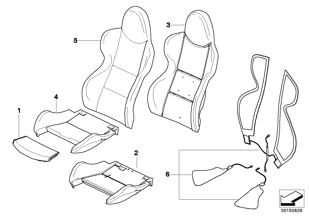 Genuine BMW 52108040704 E85 E86 Cover Backrest, Leather IMOLAROT (Inc. Z4 M3.2) | ML Performance UK UK Car Parts