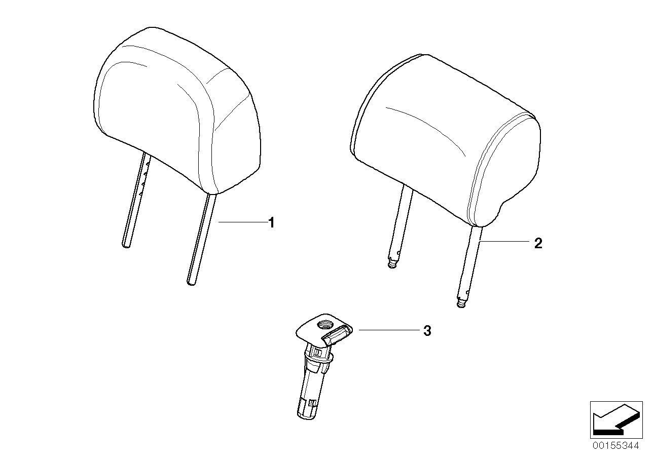 Genuine BMW 52103421969 E83 Headrest Leather TABAK (Inc. X3) | ML Performance UK UK Car Parts