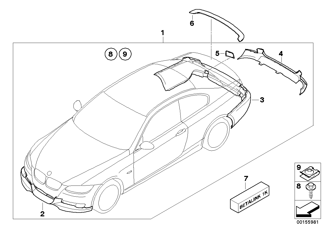 Genuine BMW 51120415359 E93 E92 Rear Trim Piece, Aerodynamics (Inc. 318i, 320xd & 325i) | ML Performance UK UK Car Parts