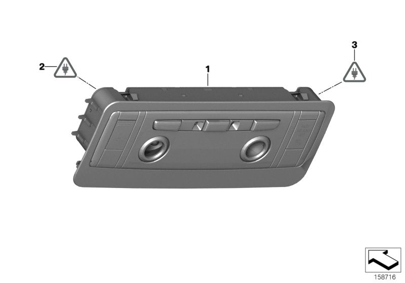 Genuine BMW 61319225702 E88 E93 E89 Switch Unit Roof SCHWARZ (Inc. 128i, Z4 18i & Z4 20i) | ML Performance UK UK Car Parts